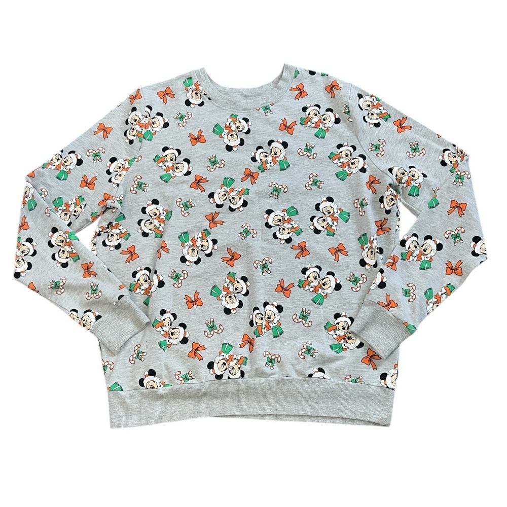 Disney Junior Women’s Minnie and Mickey Mouse Christmas Sweatshirt Size L